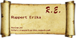 Ruppert Erika névjegykártya
